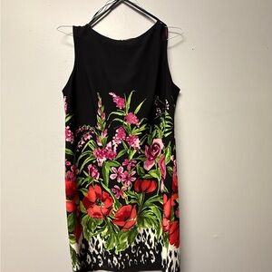 Jessica Howard Black Dress with Vibrant Floral Design